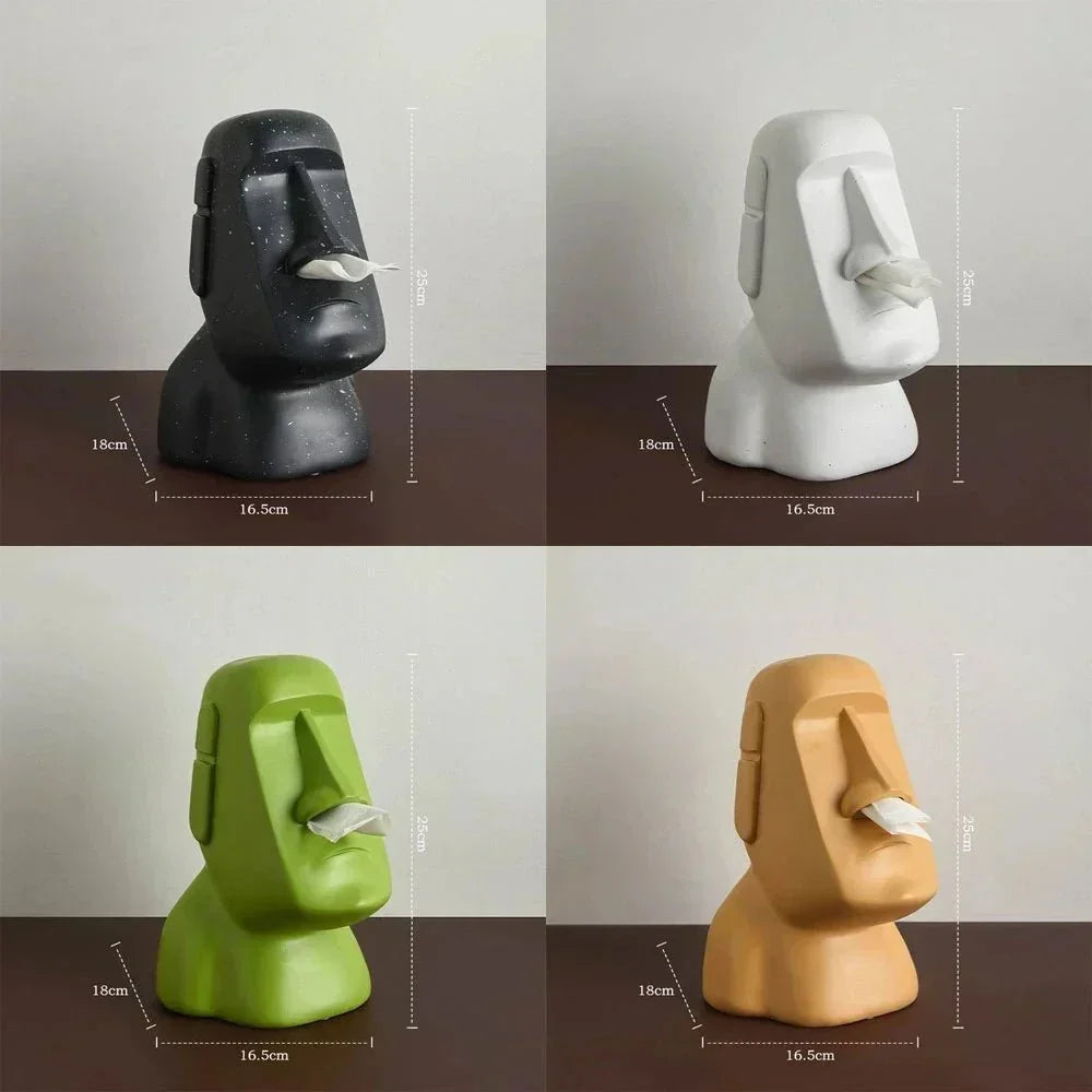 Vævsboks i design inspireret af påskeøstatuer