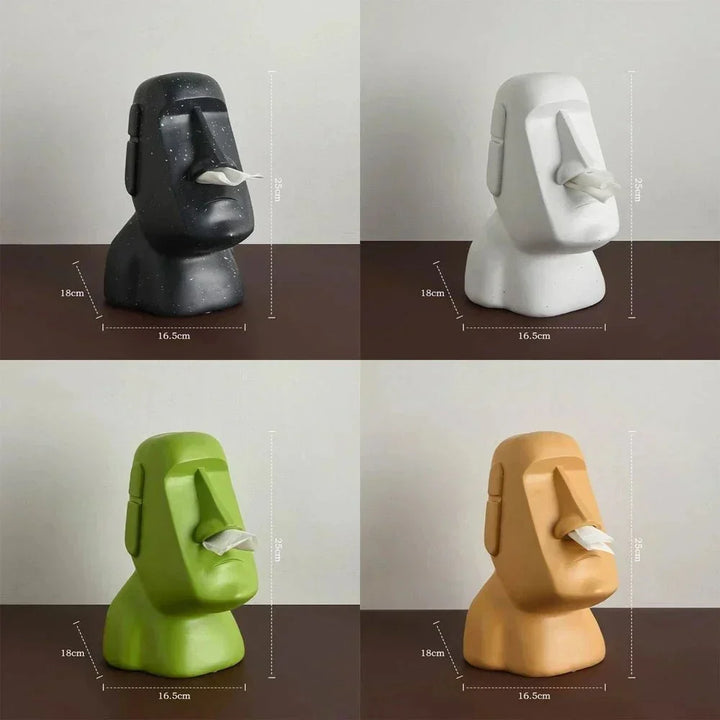 Vævsboks i design inspireret af påskeøstatuer