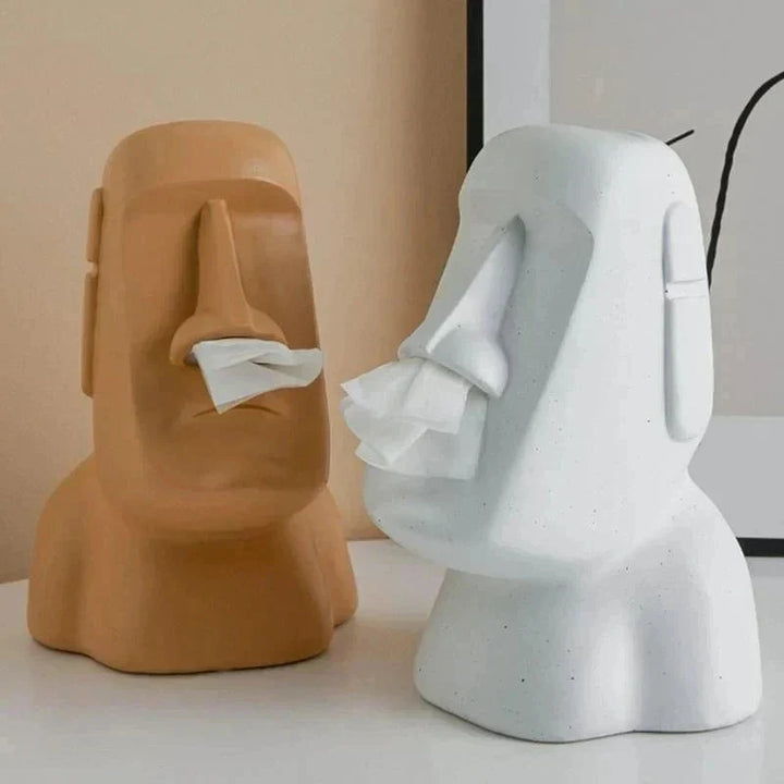 Vævsboks i design inspireret af påskeøstatuer