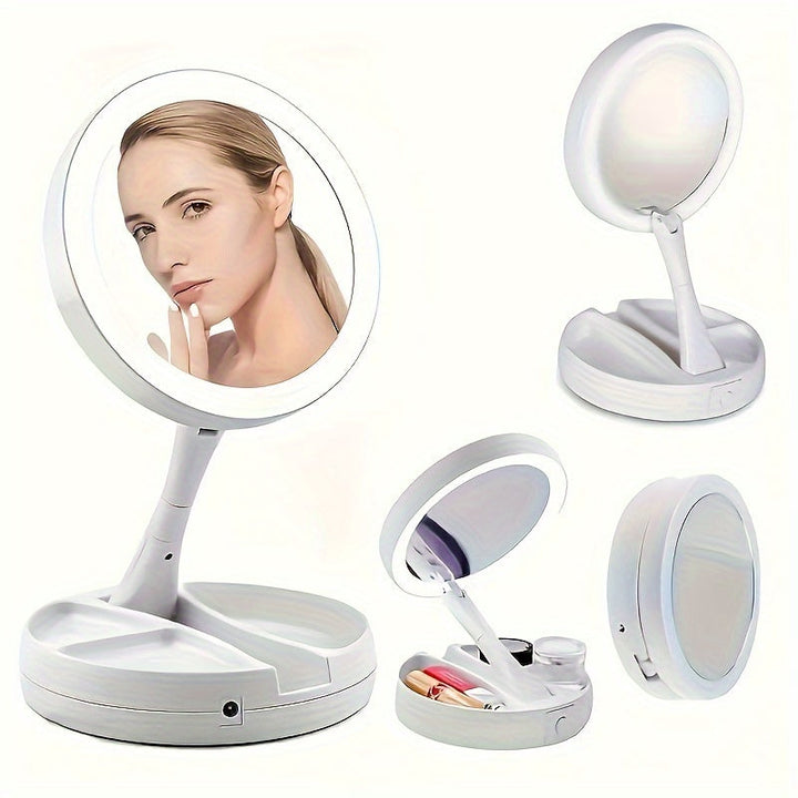 GlowMirror - Bærbar Makeup Spejl med LED