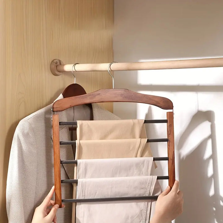 Pladsbesparende træ multi-bukseholder