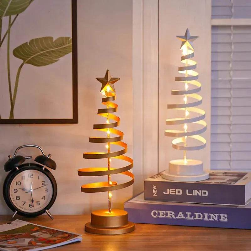 Spiral LED Lys Juletræ Dekoration Natlys Ornamenter