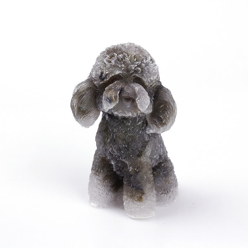 Naturlig Krystal Poodle Sten Dekoration