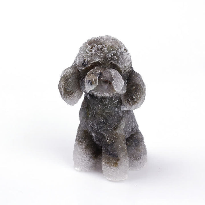 Naturlig Krystal Poodle Sten Dekoration