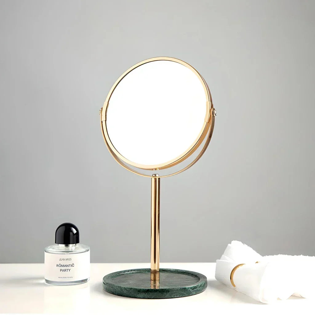 Naturlig Marmor 360 Rotating Makeup Vanity Spejl