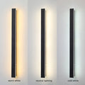 Lineær sort minimalistisk LED udendørs væglampe