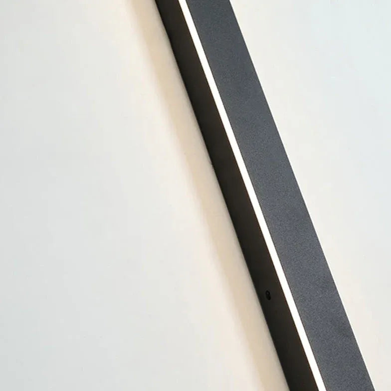 Lineær sort minimalistisk LED udendørs væglampe