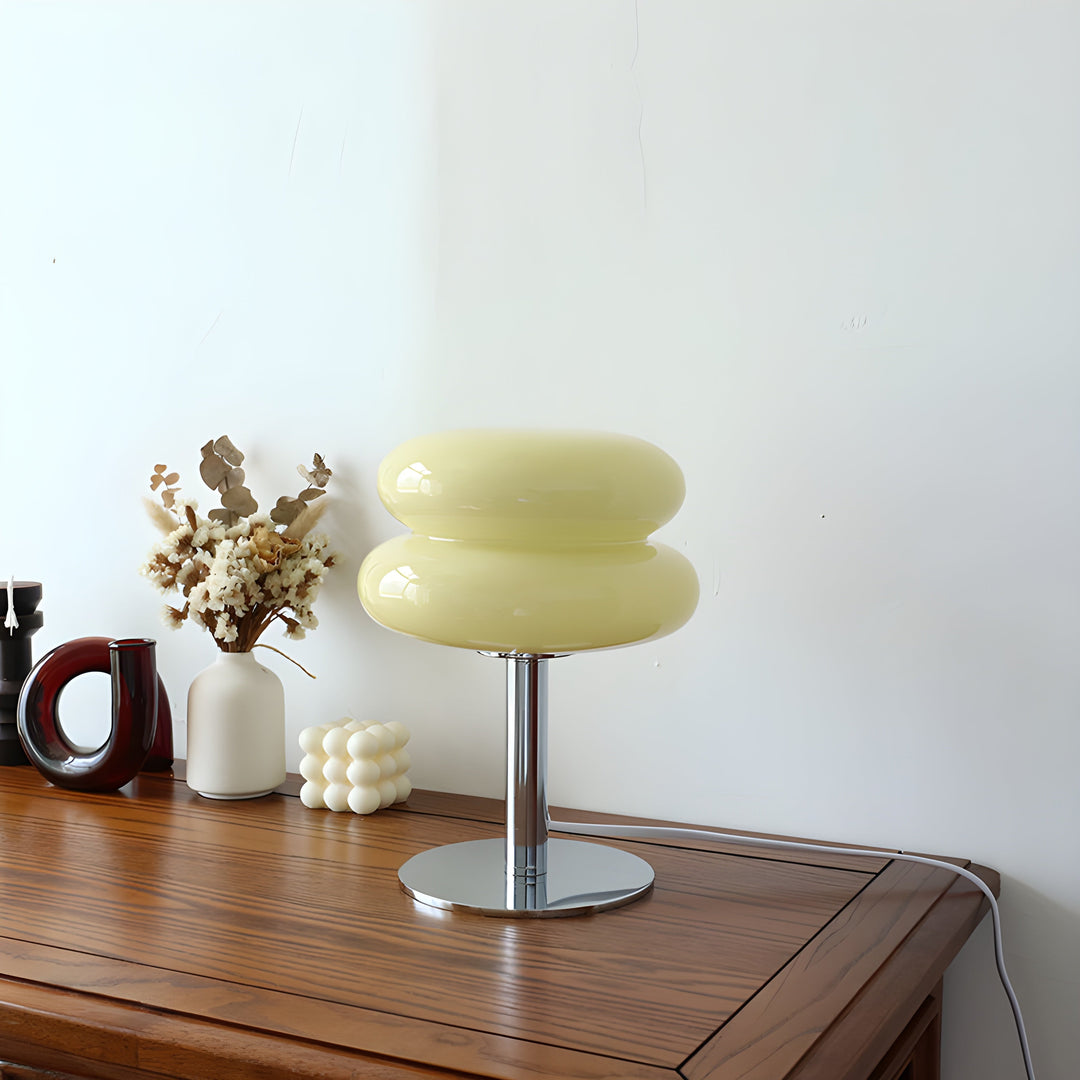 Italiensk Designer Glas Æg Tart LED Bordlampe