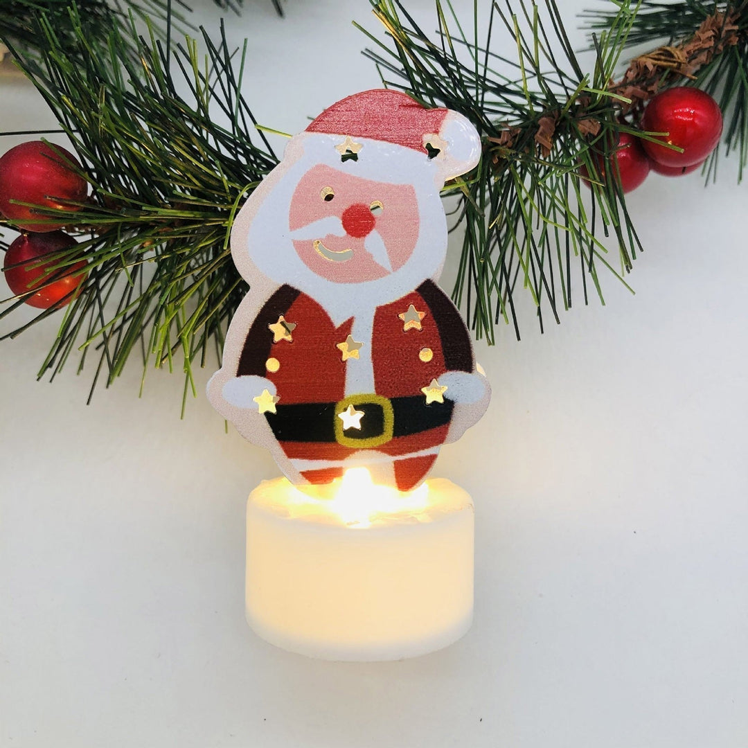 Elektroniske LED Julelys - Sæt af 10 - Bedårende Julemand, Snemand &amp; Træ Nattelys til Festlig Hjem, Fest &amp; Have Dekoration