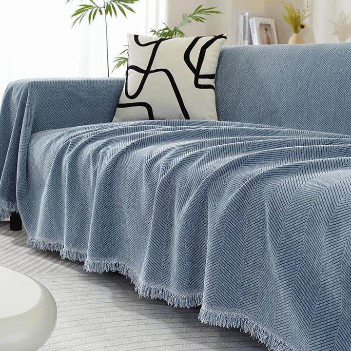 Chenille Sofa Cover Herringbone Fryns Design