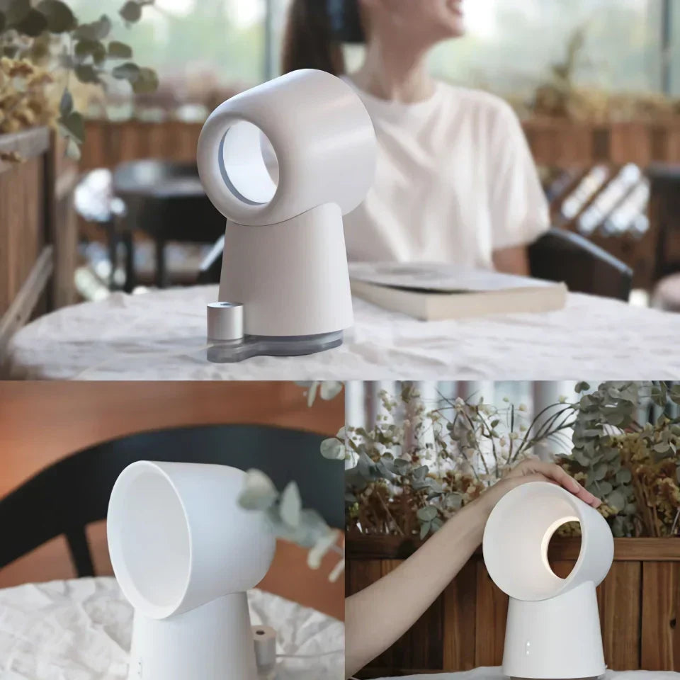 Bladfri USB Luftfugter Ventilator med LED Nattelys |