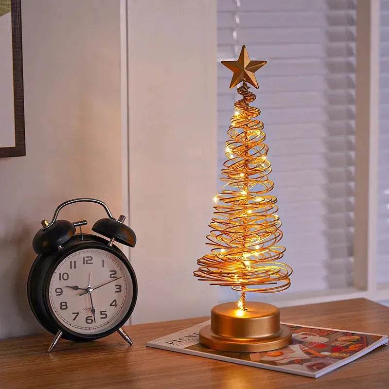 Spiral LED Lys Juletræ Dekoration Natlys Ornamenter