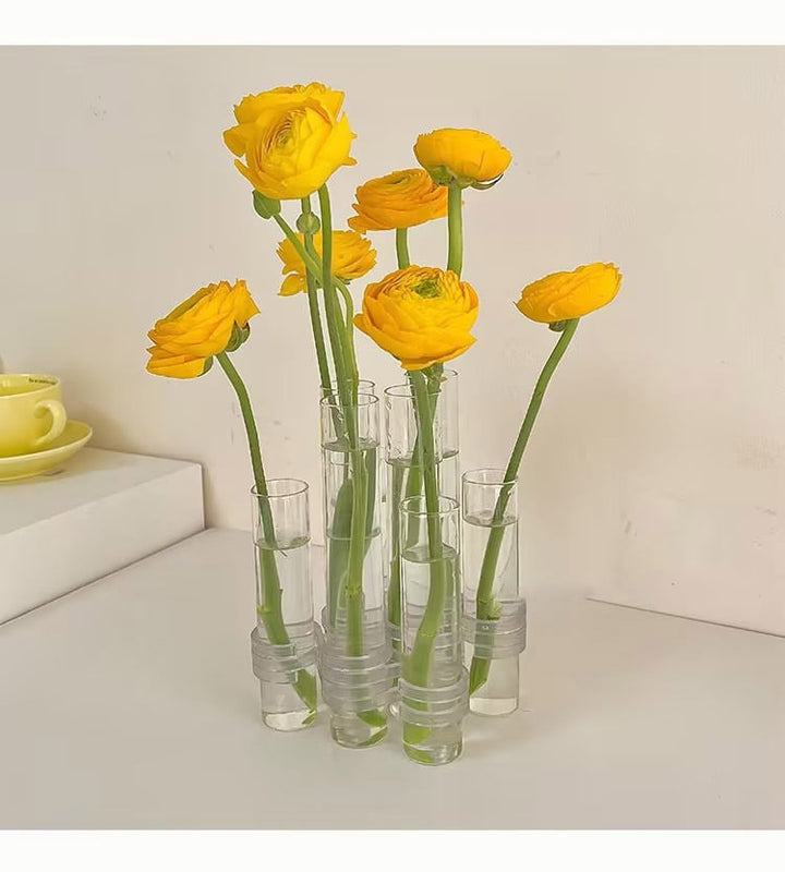 Fleksible Blomster Vaser med Hængsler | Moderne Glasrør Vase