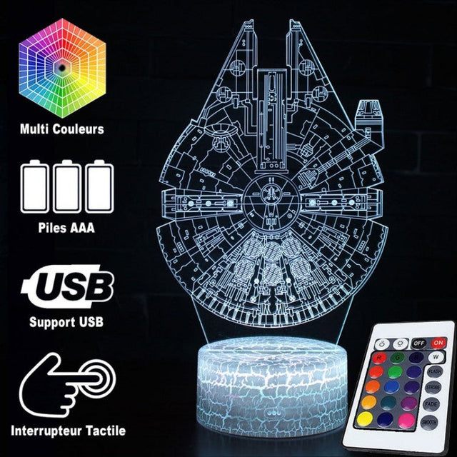 3D Lampe Star Wars Millennium Falcon