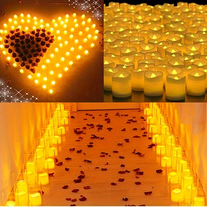 24/50/100 Pakke flameless LED lys – batteridrevne flakkende fyrfadslys, røgfrie og romantiske til bryllupper og forlovelser