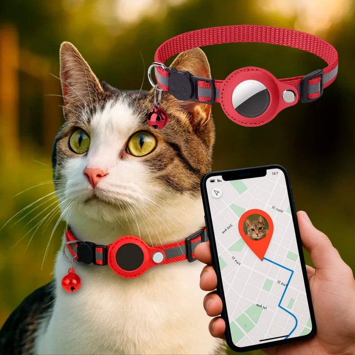 FELITRACK – GPS Tracker Halsbånd til Kat med Reflekterende Design