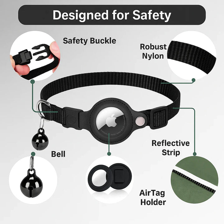 FELITRACK – GPS Tracker Halsbånd til Kat med Reflekterende Design