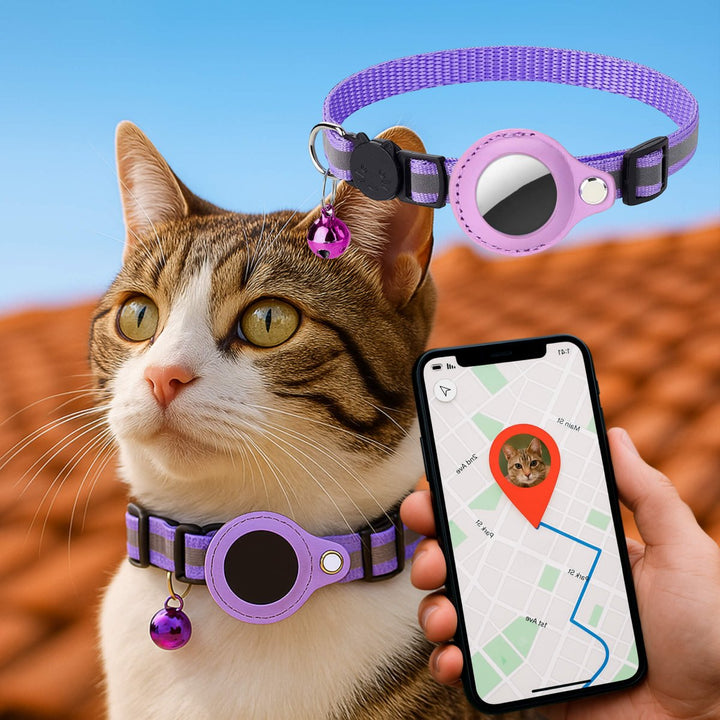 FELITRACK – GPS Tracker Halsbånd til Kat med Reflekterende Design