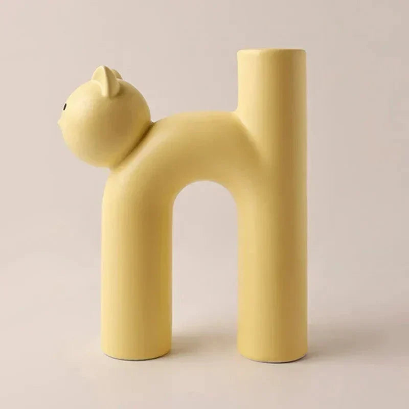 Matte Katt Blomster Vase
