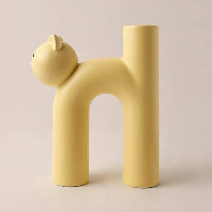 Matte Katt Blomster Vase