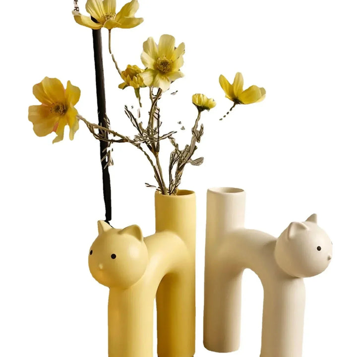 Matte Katt Blomster Vase