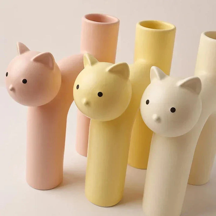 Matte Katt Blomster Vase