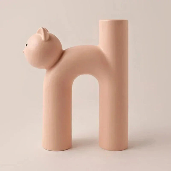 Matte Katt Blomster Vase