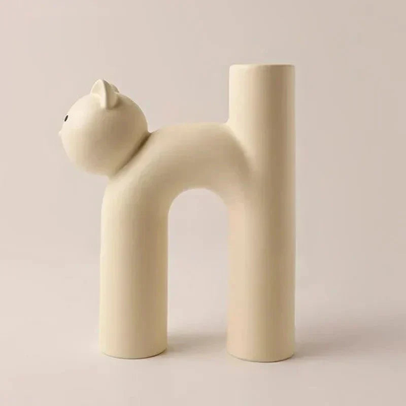 Matte Katt Blomster Vase