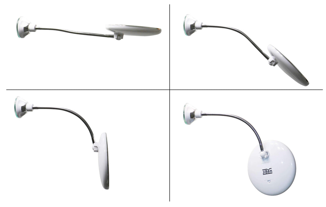 LED Forstørrelsesspejl med Fleksibel Gås Hals | 10x Forstørrelse | Dagslys LED | Makeup Spejl