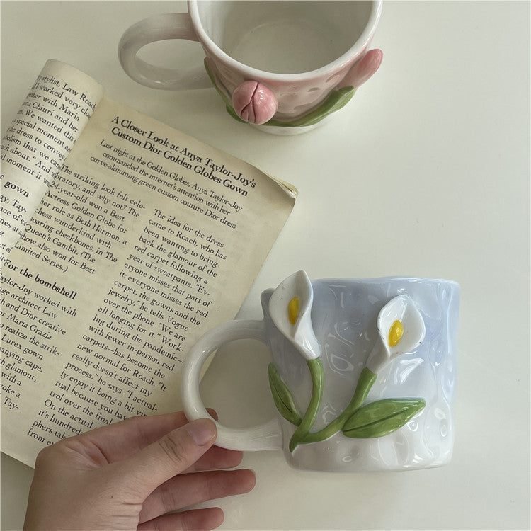 3D Blomster Håndmalet Krus