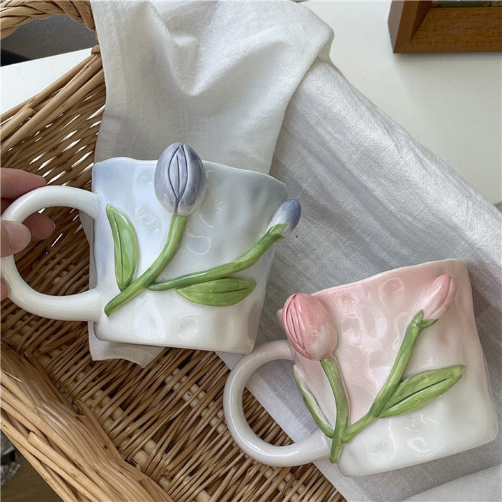 3D Blomster Håndmalet Krus
