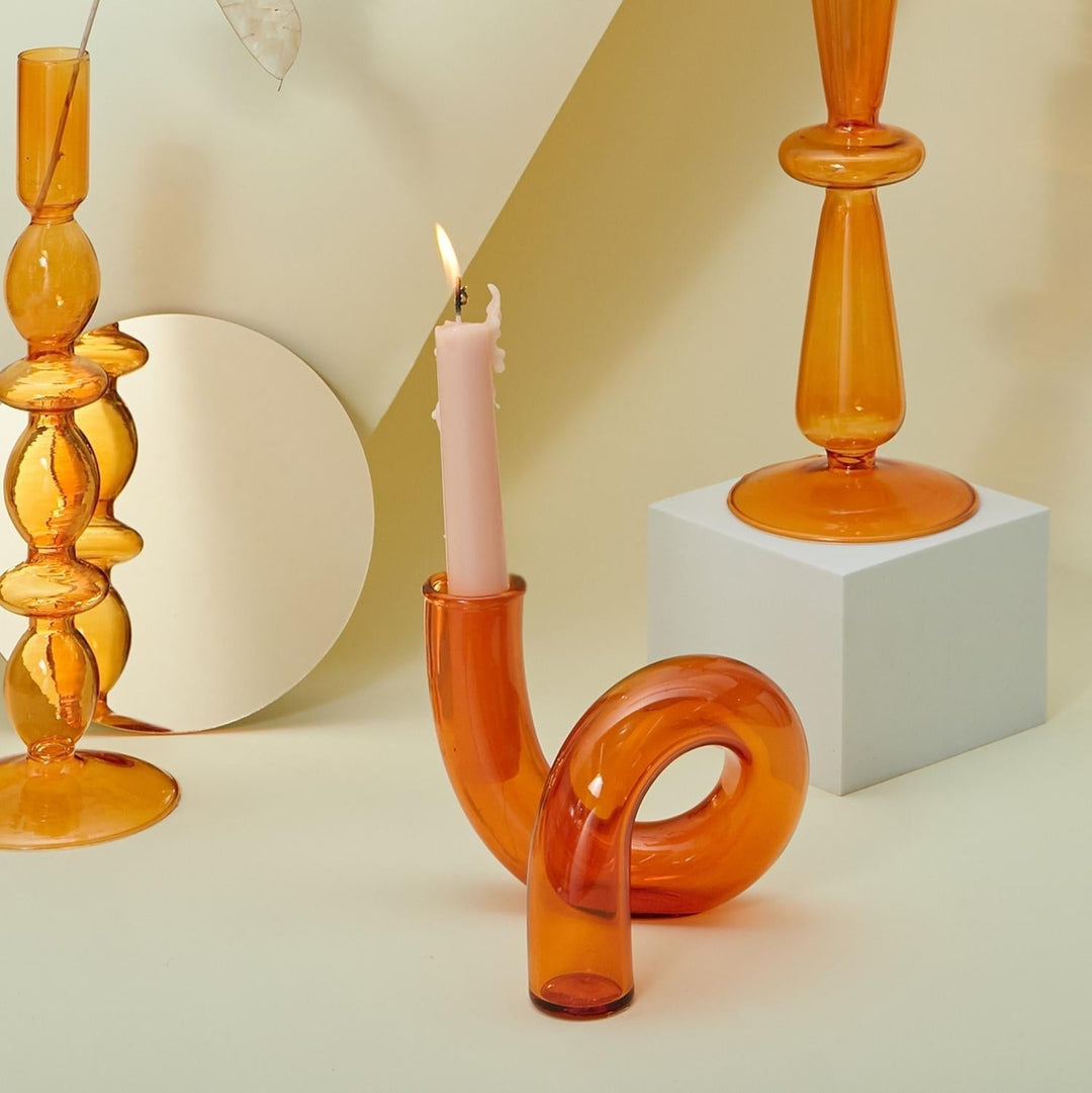 Glas vase lysestage