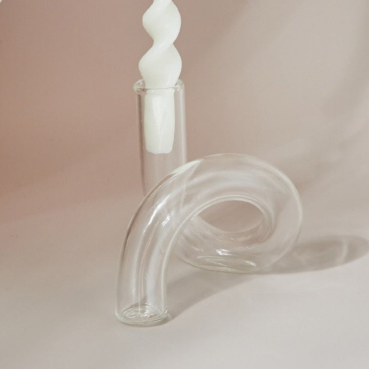 Glas vase lysestage