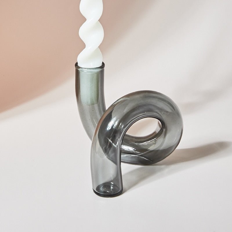Glas vase lysestage