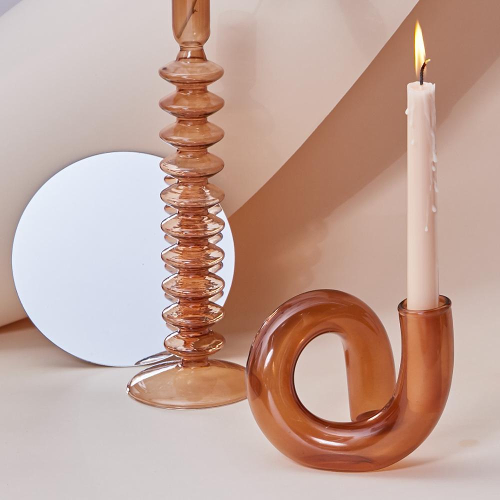 Glas vase lysestage