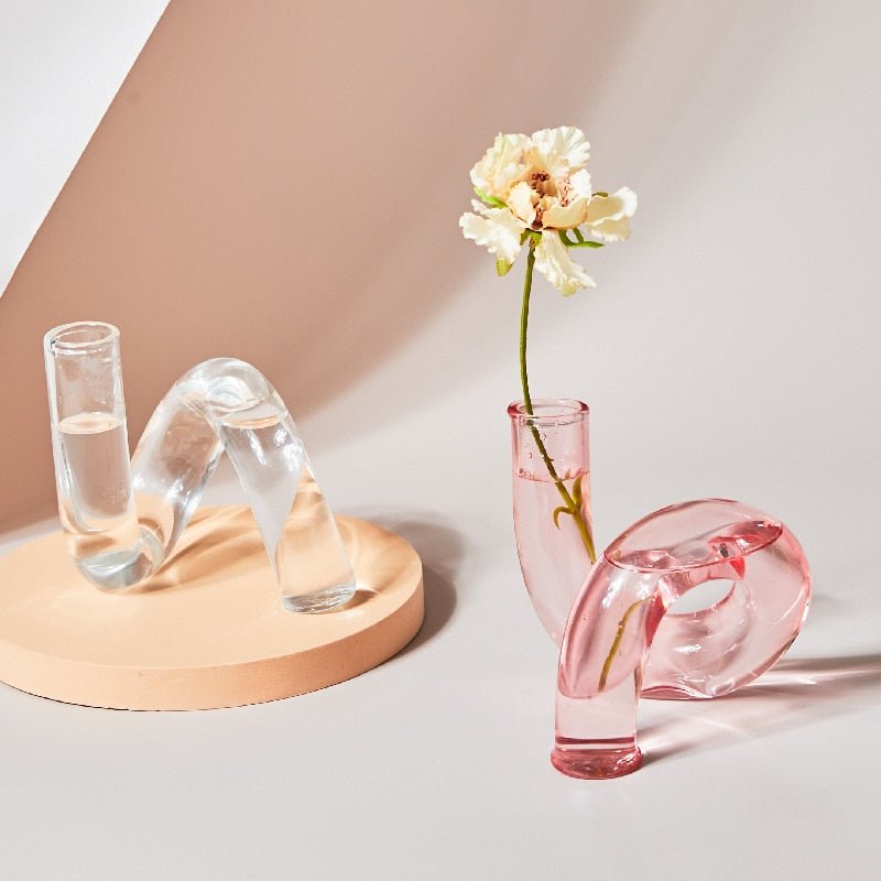 Glas vase lysestage
