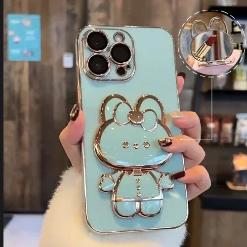 3D Kanin Koreansk Stil Spejl iPhone Cover