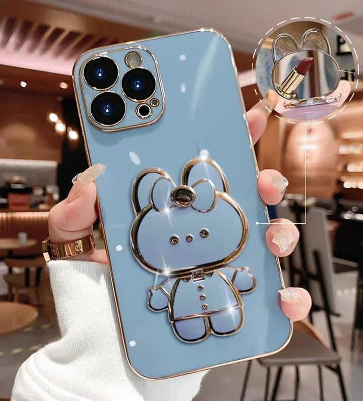 3D Kanin Koreansk Stil Spejl iPhone Cover
