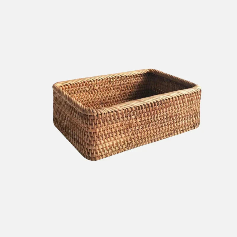 Håndvævet Rattan Pil Kurv til Opbevaring