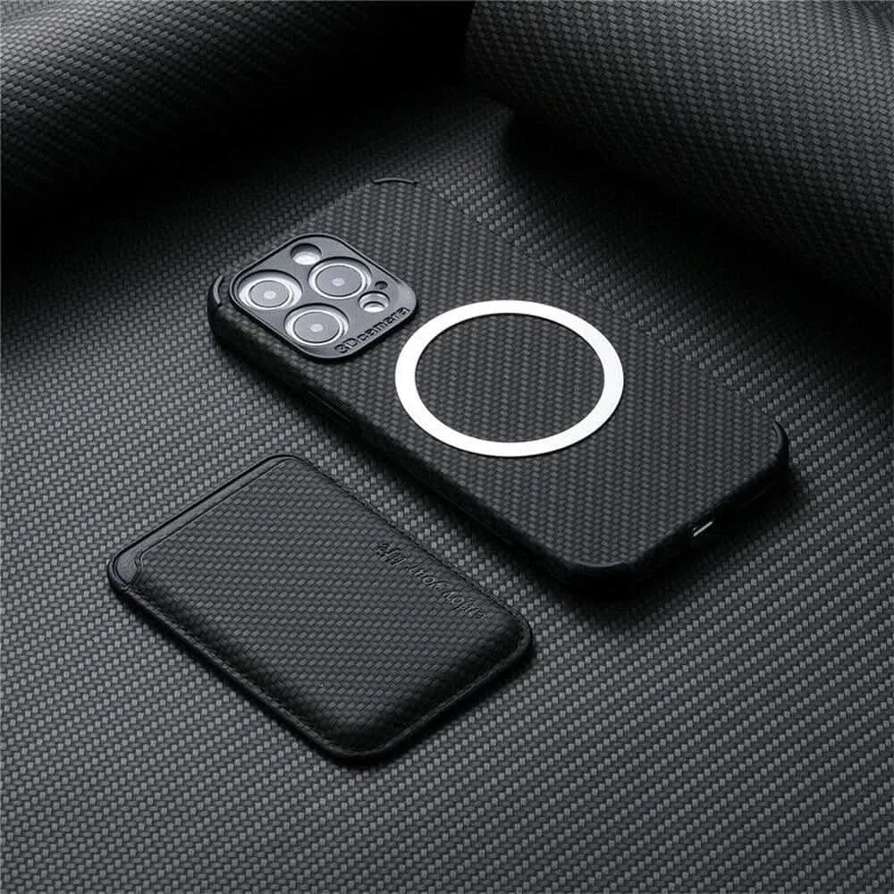MagSafe Wallet Telefonetui med Carbon Fiber Beskyttelse