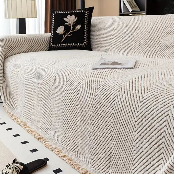 Sofa Betræk Herringbone Mønster Beskyttende Design