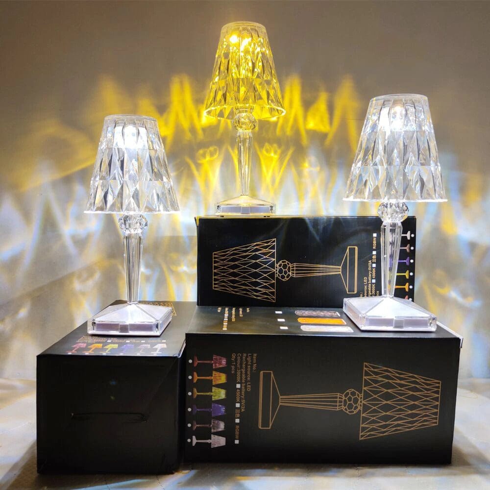 CrystaLamp - LED Bordlampe lavet af Diamantkrystal