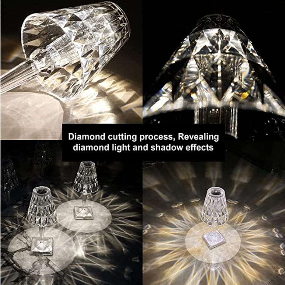CrystaLamp - LED Bordlampe lavet af Diamantkrystal