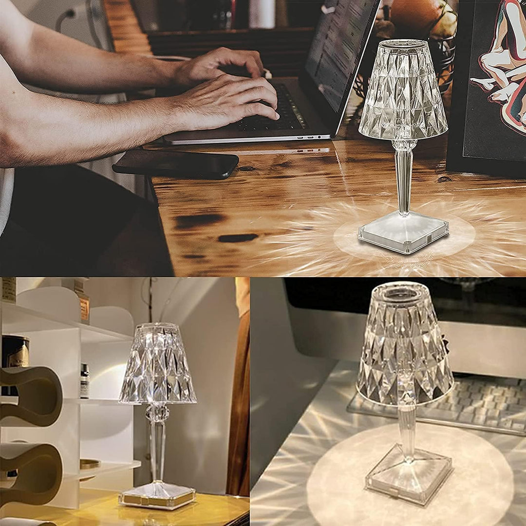 CrystaLamp - LED Bordlampe lavet af Diamantkrystal