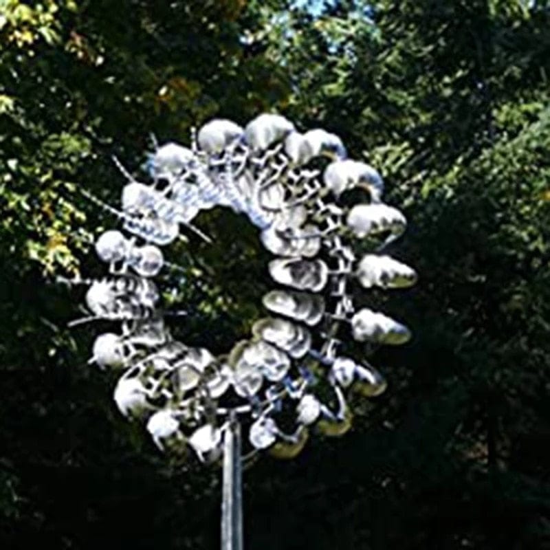 Unik og magisk vindmølle lavet af metal | Magisk kinetisk metalskulptur