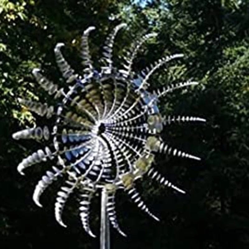 Unik og magisk vindmølle lavet af metal | Magisk kinetisk metalskulptur