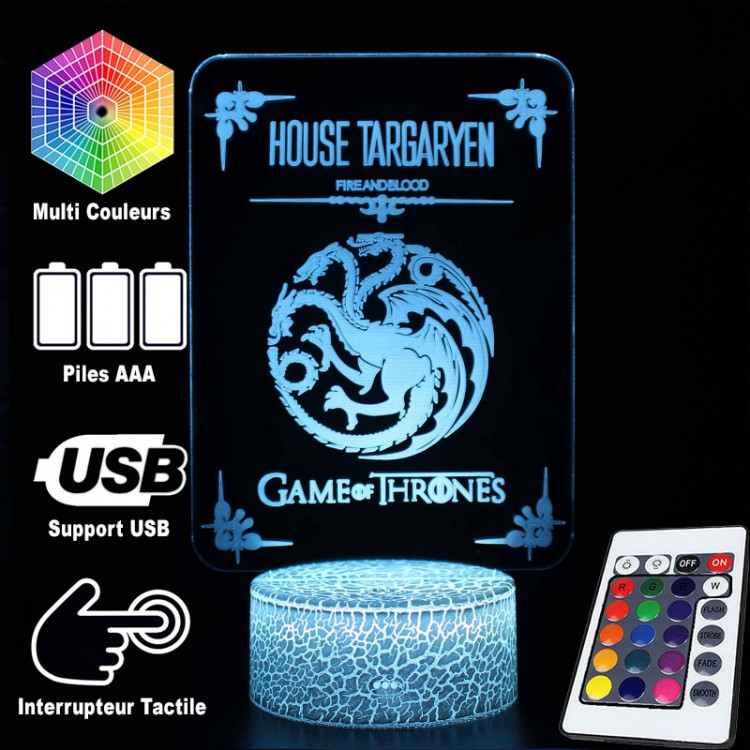 3D Lampe Game Of Thrones Hus Targaryen