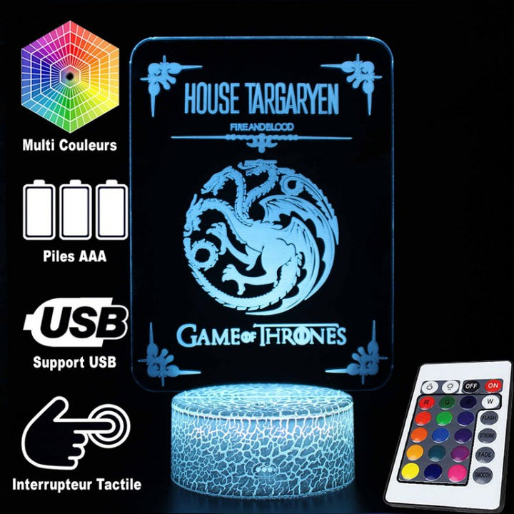 3D Lampe Game Of Thrones Hus Targaryen