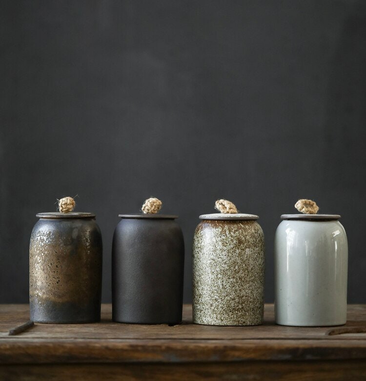 Køkken Vintage Opbevaringskrukke til Småkager og Sukker | Tæt Lukkende Keramisk Pot Gong Fu