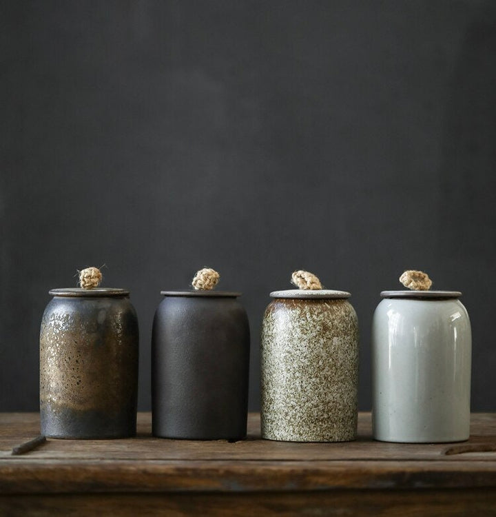Køkken Vintage Opbevaringskrukke til Småkager og Sukker | Tæt Lukkende Keramisk Pot Gong Fu